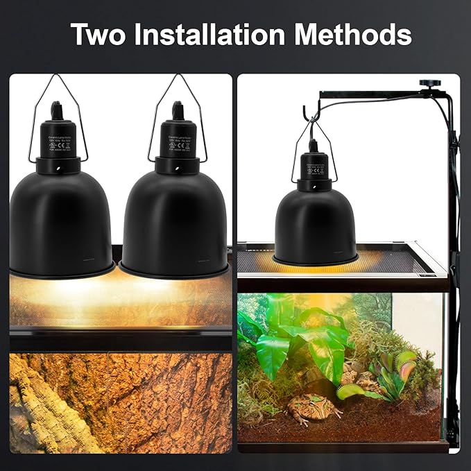 MECESOR Reptile Light Fixture, 2 Packs 5.5 Inch Deep Dome Lampshade, Reptile - Image 6