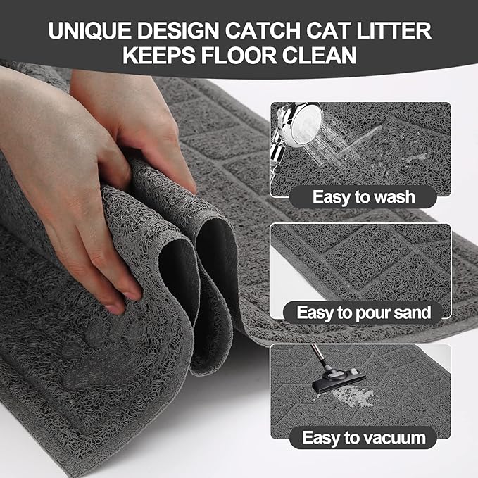 Cat Litter Box Mat, Litter Box Mat Scatter Control, Waterproof, Durable Large - Image 3