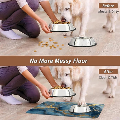 Marble Pet Feeding Mat, Non-Slip Rubber Backing Mat, Cat Dog Accessories - Image 5