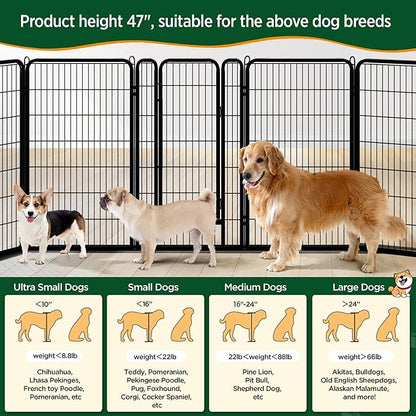 Yaheetech Dog Playpen Outdoor, 47 inch 8 Panels Dog Pen Indoor Heavy Duty Puppy - Image 8