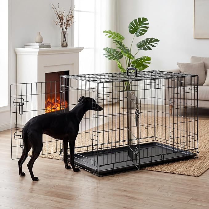 DUMOS Dog Crate, 36 Inch Medium Double Door Dog Cage - Image 7