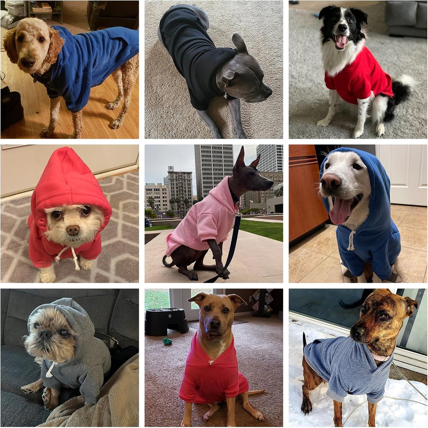 KOOLTAIL Basic Dog Hoodie - Soft and Warm Dog Hoodie Sweater with Leash Hole and Pocket, Dog Winter Coat, Cold Weather Clothes Sweatshirt for Small Medium Large Dogs Puppy Cat Boys Girls Grey XL