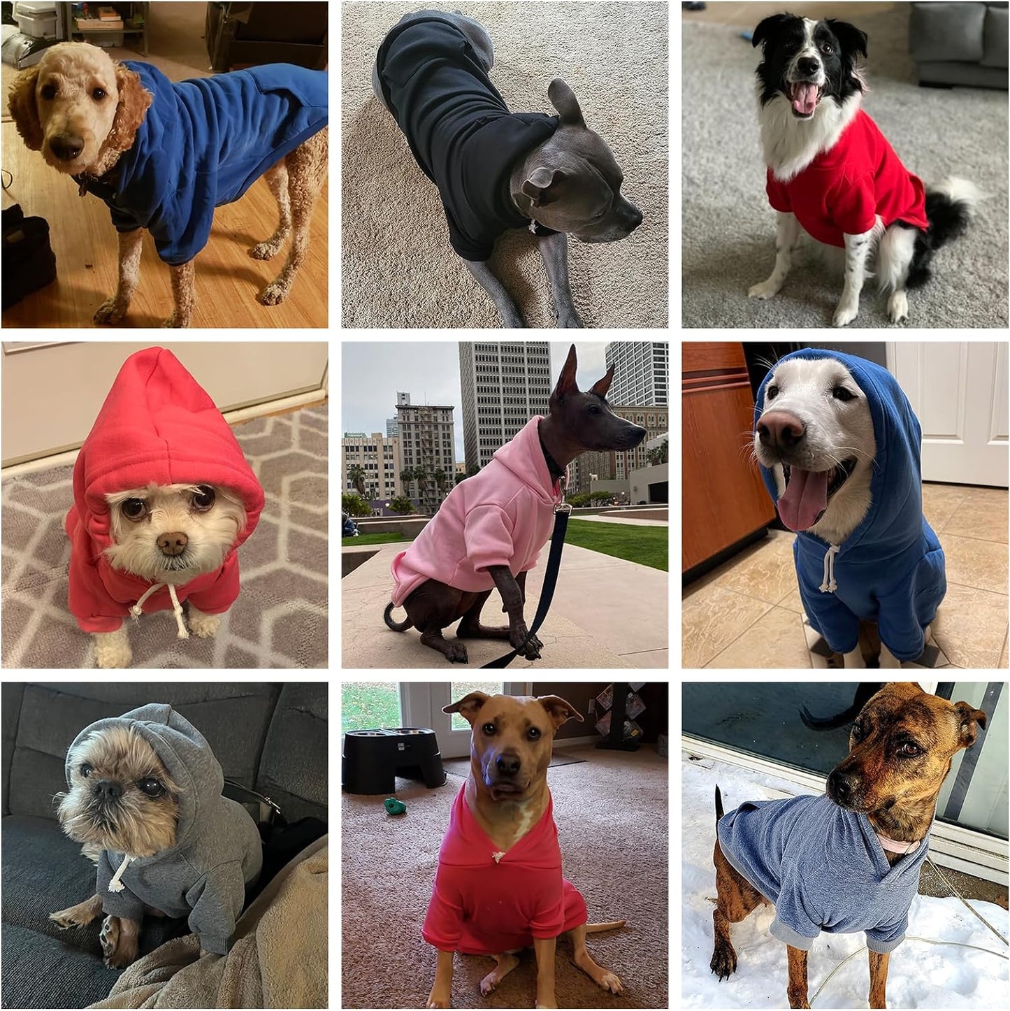 KOOLTAIL Basic Dog Hoodie - Soft and Warm Dog Hoodie Sweater with Leash Hole and Pocket, Dog Winter Coat, Cold Weather Clothes Sweatshirt for Small Medium Large Dogs Puppy Cat Boys Girls Black S