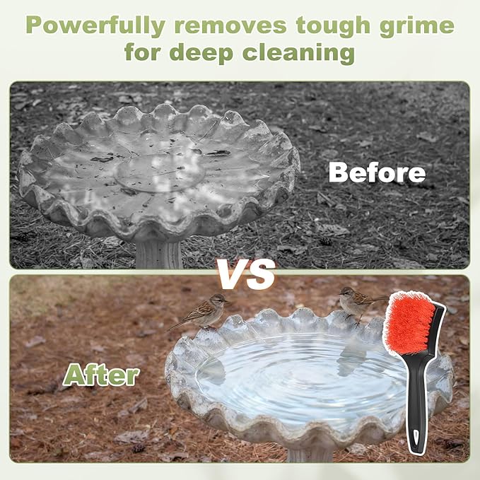M METERXITY 2-Pack Bird Bath Cleaning Brush, 8.3 Inch Plastic Bird Bath Cleaner - Image 4