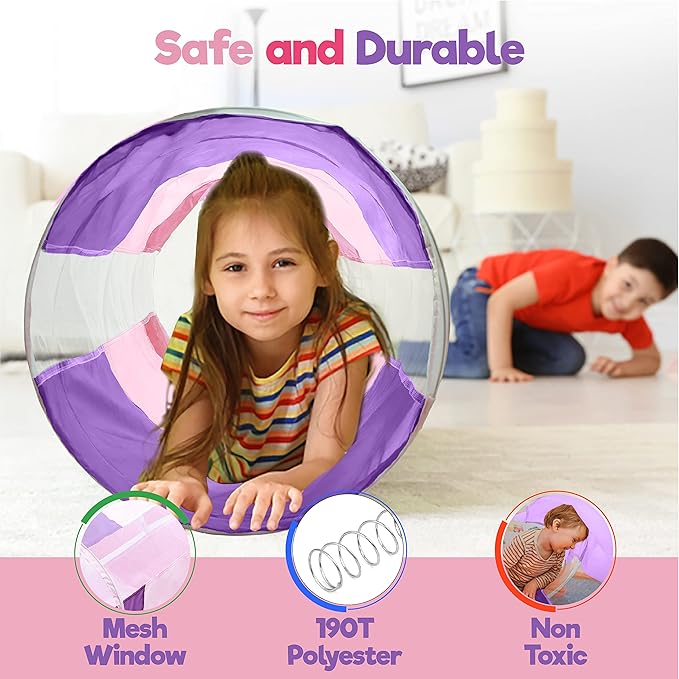 Hide N Side 6ft Crawl Through Play Tunnel Toy, Pop up Tunnel - Image 4