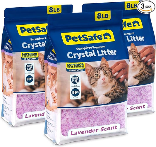 PetSafe ScoopFree Odor Control Crystal Cat Litter, Lavender Scent, 8 Lb Bag by PetSafe