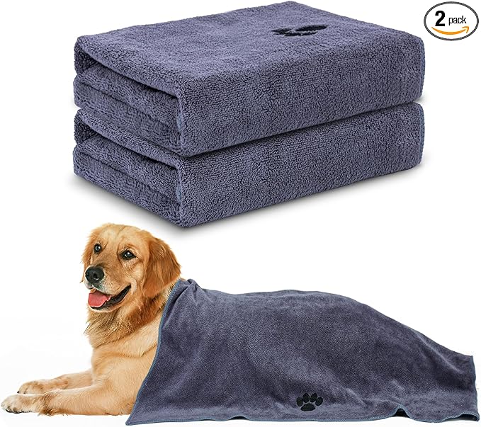 WOUSEDO Microfiber Dog Towels for Drying Dogs, Super Absorbent and Soft Pet by Unknown