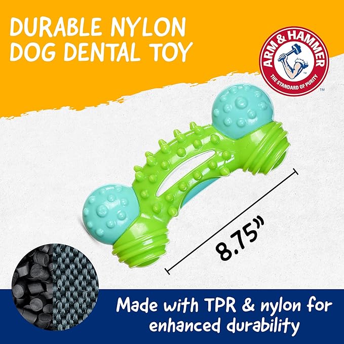 Arm & Hammer for Pets Nubbies Duality Bone Dog Dental Chew Toy Green Apple - Image 5