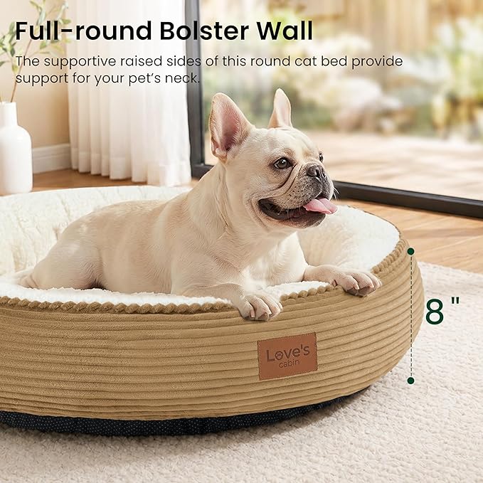 Love's cabin Round Donut Cat and Dog Cushion Bed, 30in Pet Bed - Image 6
