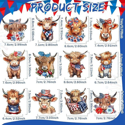 12 Pcs 4th of July Patriotic Wood Ornaments Hanging Decoration 250th - Image 3