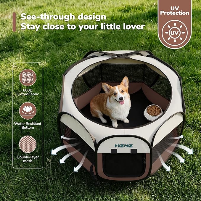 Dog Playpen, Portable Puppy Pet Crate Indoors - Image 6