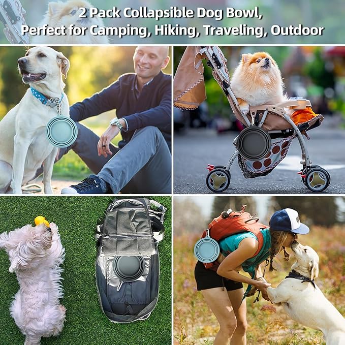Kytely 2 Pack Collapsible Dog Bowls - 1000ml Portable Pet Food & Water Bowls - Image 2