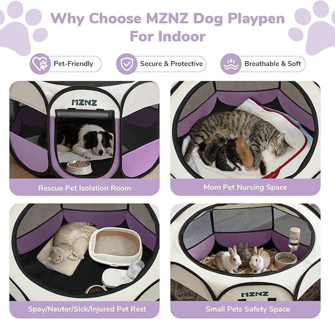 Dog Playpen, Portable Puppy Pet Crate Indoors - Image 3