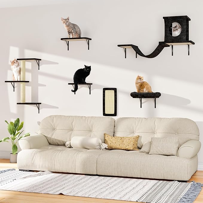 12-in-1 Cat Wall Shelves, Wall Mounted Cat Climber - Image 7