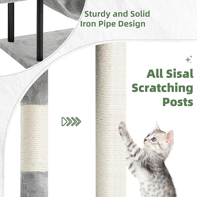 Gitelsnour Cat Tree, Cat Tower for Indoor Cats, 43.3 inch Cat Tree Tower - Image 5