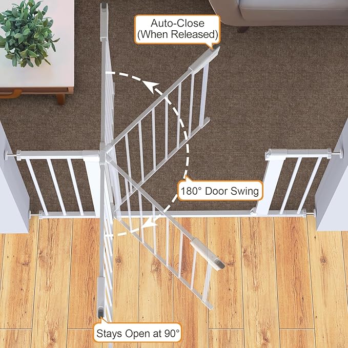Cumbor 2 Pack 30-46" Baby Gate for Stairs, Mom's Choice Awards Winner-Auto - Image 6