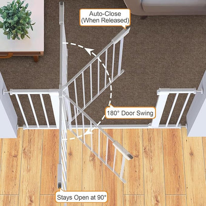 Cumbor 2 Pack 30-46" Baby Gate for Stairs, Mom's Choice Awards Winner-Auto - Image 6