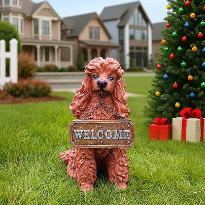 Brown Poodle Dog Garden Statue - Image 8