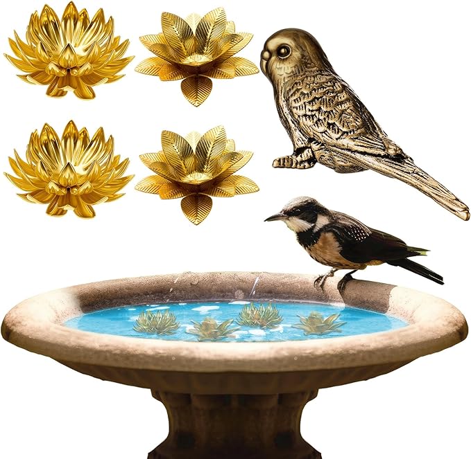 AceOrbit 5 Pcs 99.99% Pure Copper Bird Bath Disk Ornaments Mini Copper Bird by Unknown