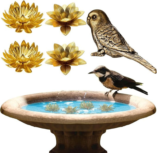 AceOrbit 5 Pcs 99.99% Pure Copper Bird Bath Disk Ornaments Mini Copper Bird by Unknown