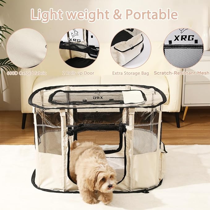 Dog Playpen with Waterproof pad, Portable Pet Crate Kennel Tent, Cat Cages - Image 5