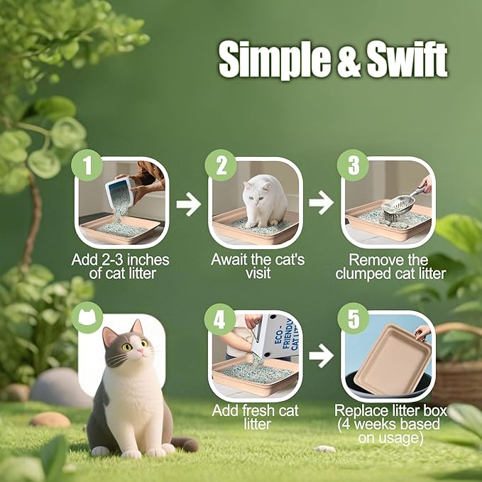 Disposable Litter Boxes for Cats Large: 2/4/6/8-Pack 17.5'' x 13.5'' Leak-Proof - Image 7