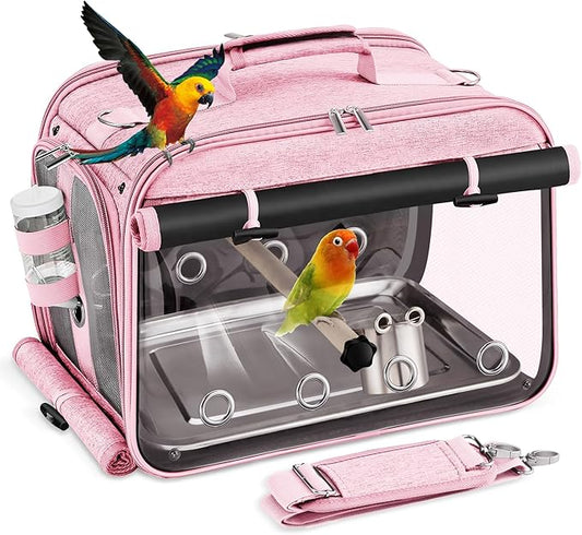 Sanmoncare Airline Approved Bird Carrier, Indestructible Stainless Steel Mesh by Sanmoncare