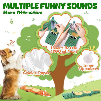 XIUGOAL Dog Toys for Aggressive Chewers, 2 Pack No Stuffing Dog Toys for - Image 5