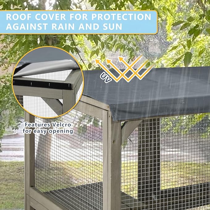 Ketive Catio Outdoor Cat Enclosure Large Window Cat House Walk in Kitty Cage - Image 8