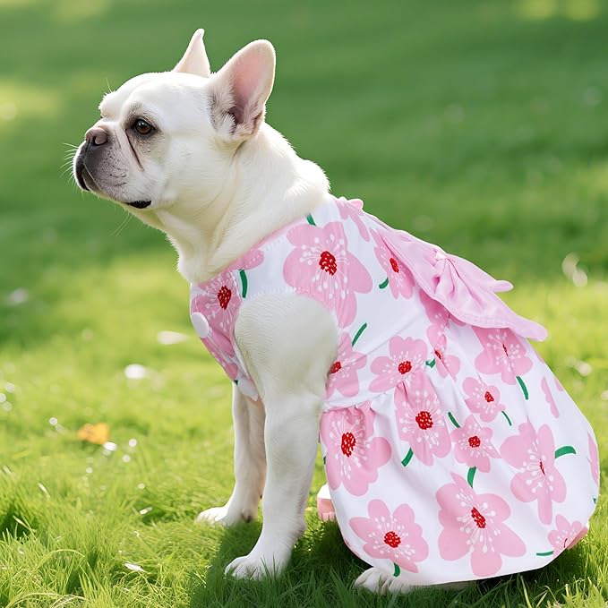 choyaxo Floral Dog Dress Cute Dog Skirt Pet Dress Summer Pet Clothes - Image 4