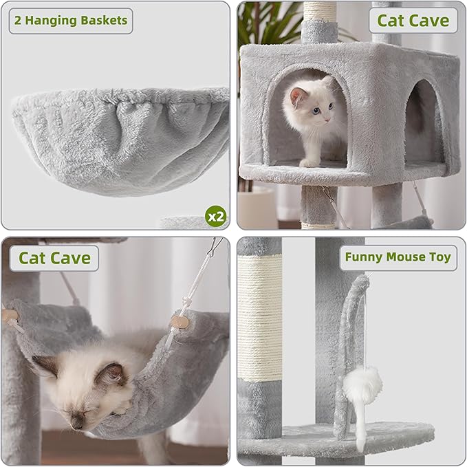 Gitelsnour Cat Tree for Large Cats, 78.7" Tall Cat Tower for Indoor Cats - Image 5