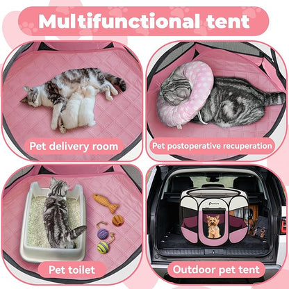 Dog Cat Playpen Indoor Outdoor for Puppy Pet Dogs Cat Recovery After Surgery - Image 2