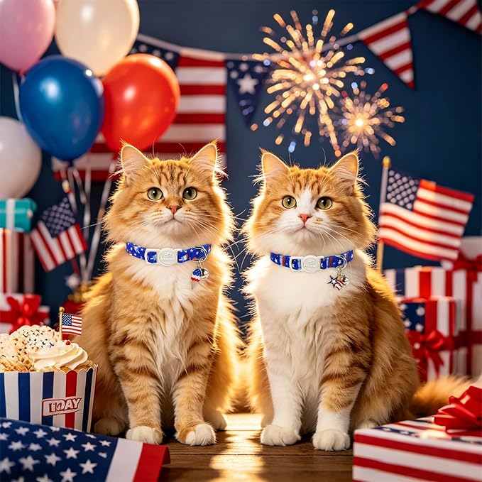 2 Pack 4th of July Cat Collars - Image 2