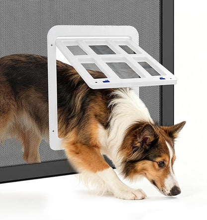 Dog Door for Screen Door with Magnetic Auto-Close, Lockable Doggy Door for by BillionChains