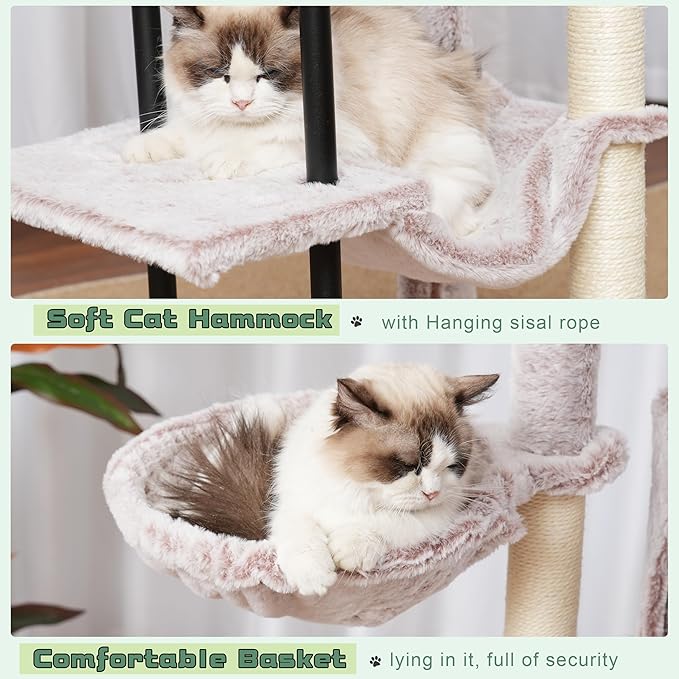 Gitelsnour Cat Tree, Cat Tower for Indoor Cats, 43.3 inch Cat Tree Tower - Image 6
