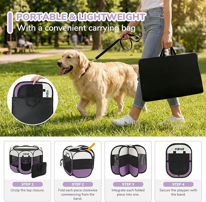 Dog Cat Playpen, Portable Puppy Pet Crate Indoors - Image 4