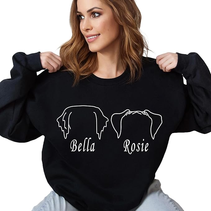 Custom Dog Mom Shirt Personalized Dog Ears Sweatshirt - Image 4