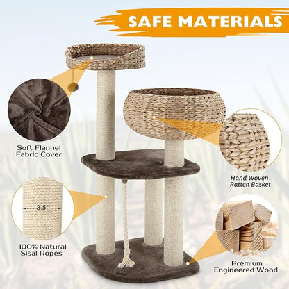 Tangkula Modern Cat Tree for Indoor Cats, Small/Tall Cat Tower - Image 6