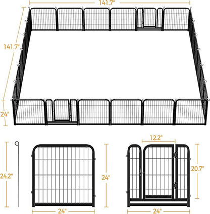 Yaheetech Dog Playpen Outdoor, 24 inch 24 Panels Dog Pen Indoor Heavy Duty - Image 7
