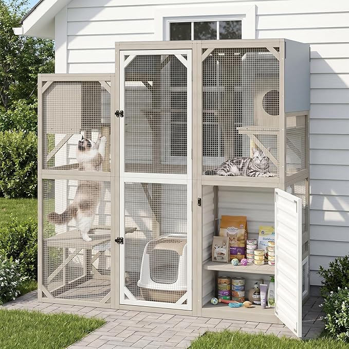 Ketive Catio Outdoor Cat Enclosure Large Walk-in Cat House by Ketive