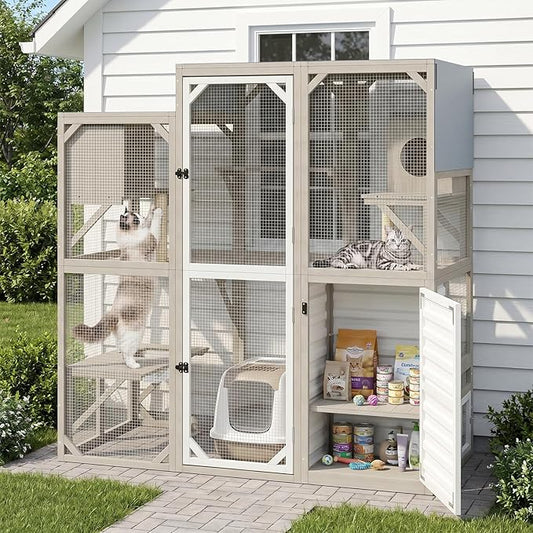 Ketive Catio Outdoor Cat Enclosure Large Walk-in Cat House by Ketive