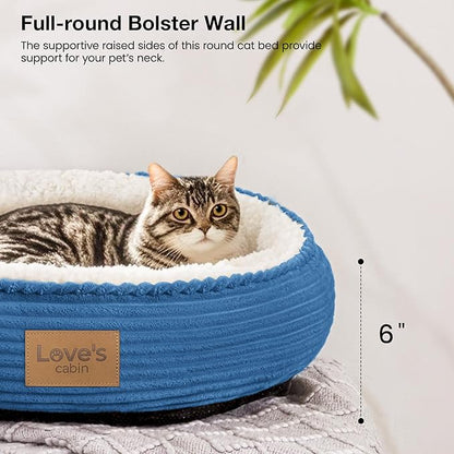 Love's cabin Round Donut Cat and Dog Cushion Bed, 20in Pet Bed - Image 5