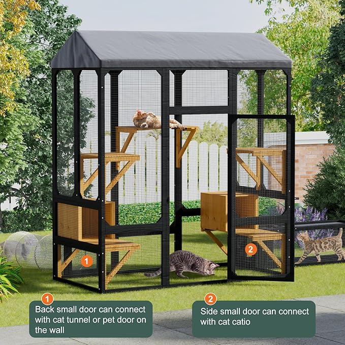 TIMHAKA 72" Catio Outdoor Cat Enclosure, Walk-in Large Cat Cage - Image 4