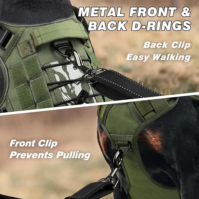 WINGOIN Green Tactical Dog Harness - Image 2