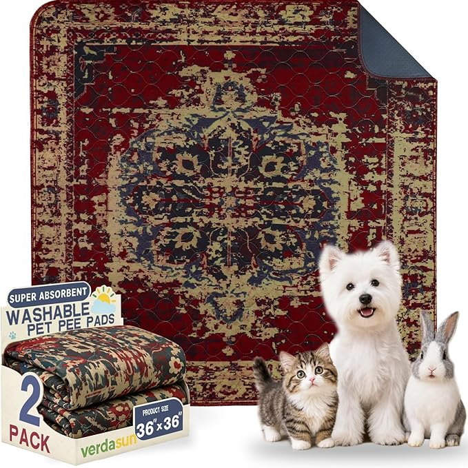 Washable Pee Pads for Dogs, Reusable Puppy Potty Training Pads, Ultra-Absorbent by Verdasun