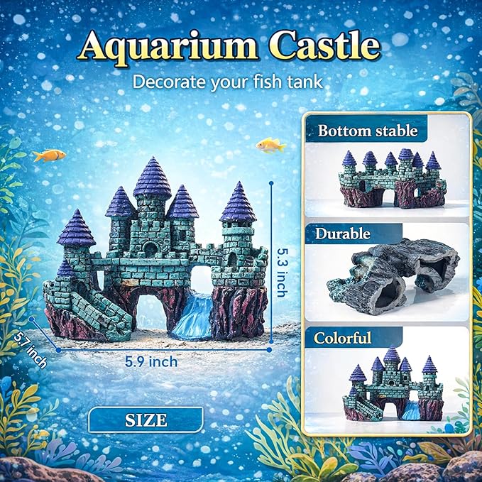 Mechpia 13 Pieces Aquarium Decorations Kit, Fish Tank Decorations Set Small - Image 6