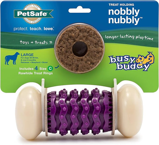 PetSafe Busy Buddy Nobbly Nubbly Treat Holding Dog Toy Strong Chewers Large by PetSafe