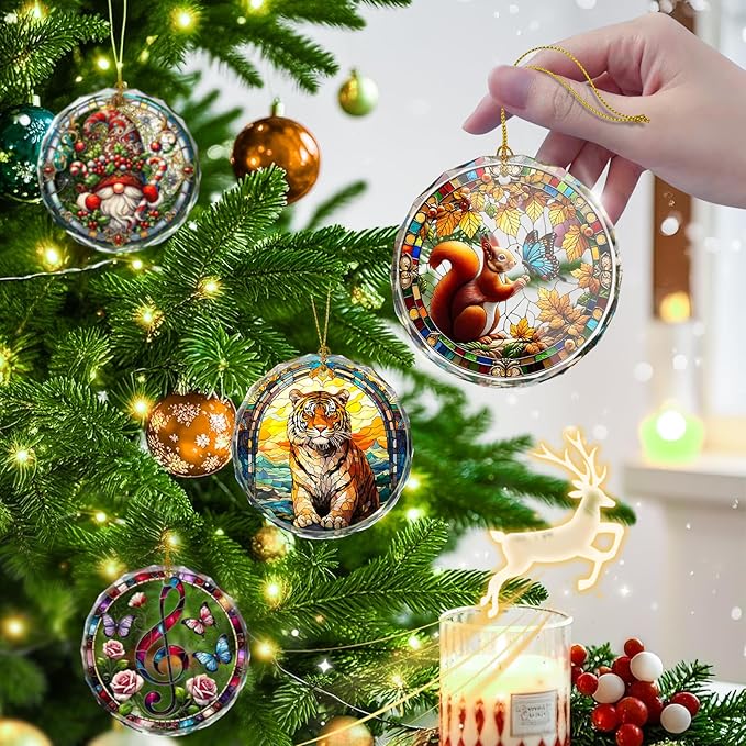 Tiger Stained Glass Ornament, Animal Ornaments - Image 4