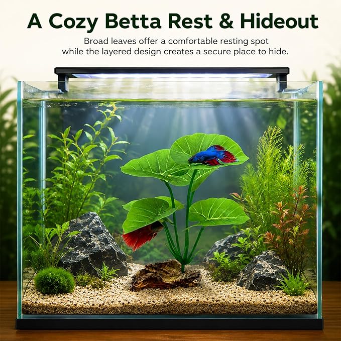 Aquarium Plants Betta Fish Tanks Decor 6-in Soft Aquarium Decorations Silk Fish - Image 7