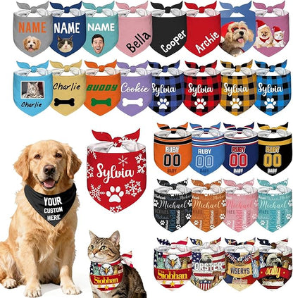 Custom Dog Bandana Personalized Name Logo Photo Text Dog Scarf Customized by Unknown
